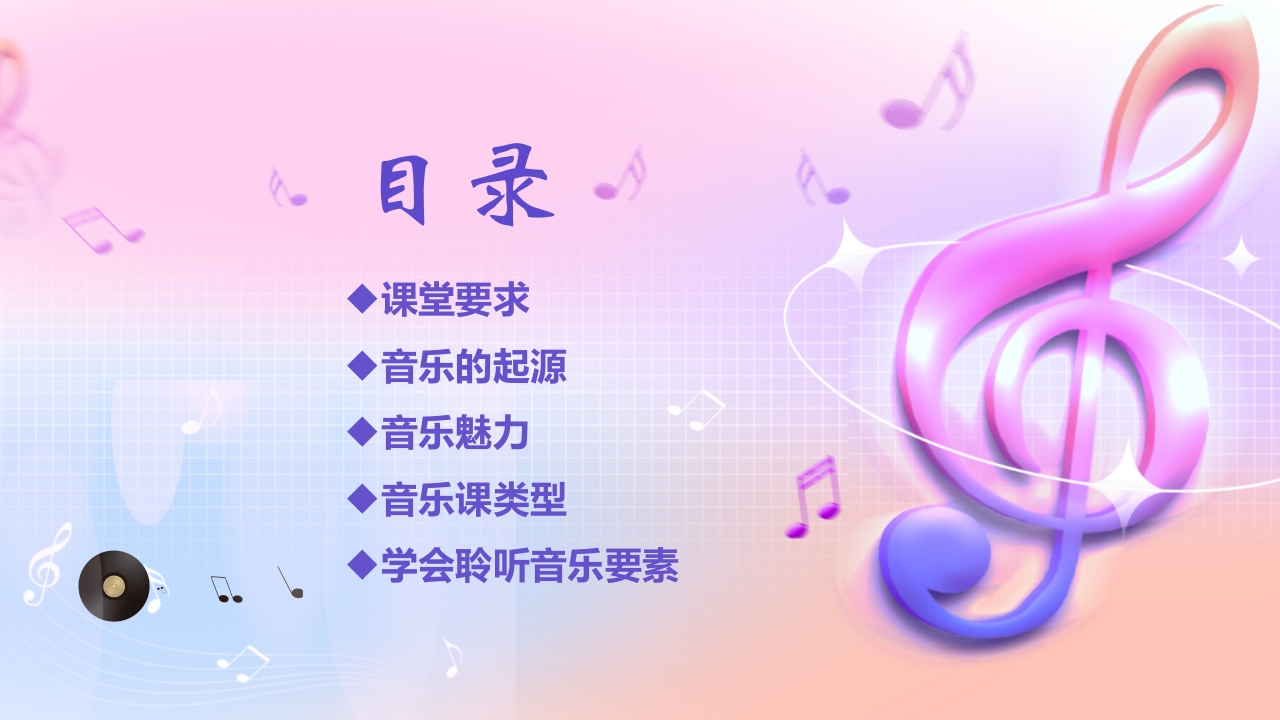 音符背景的音乐开学第一课PPT课件2