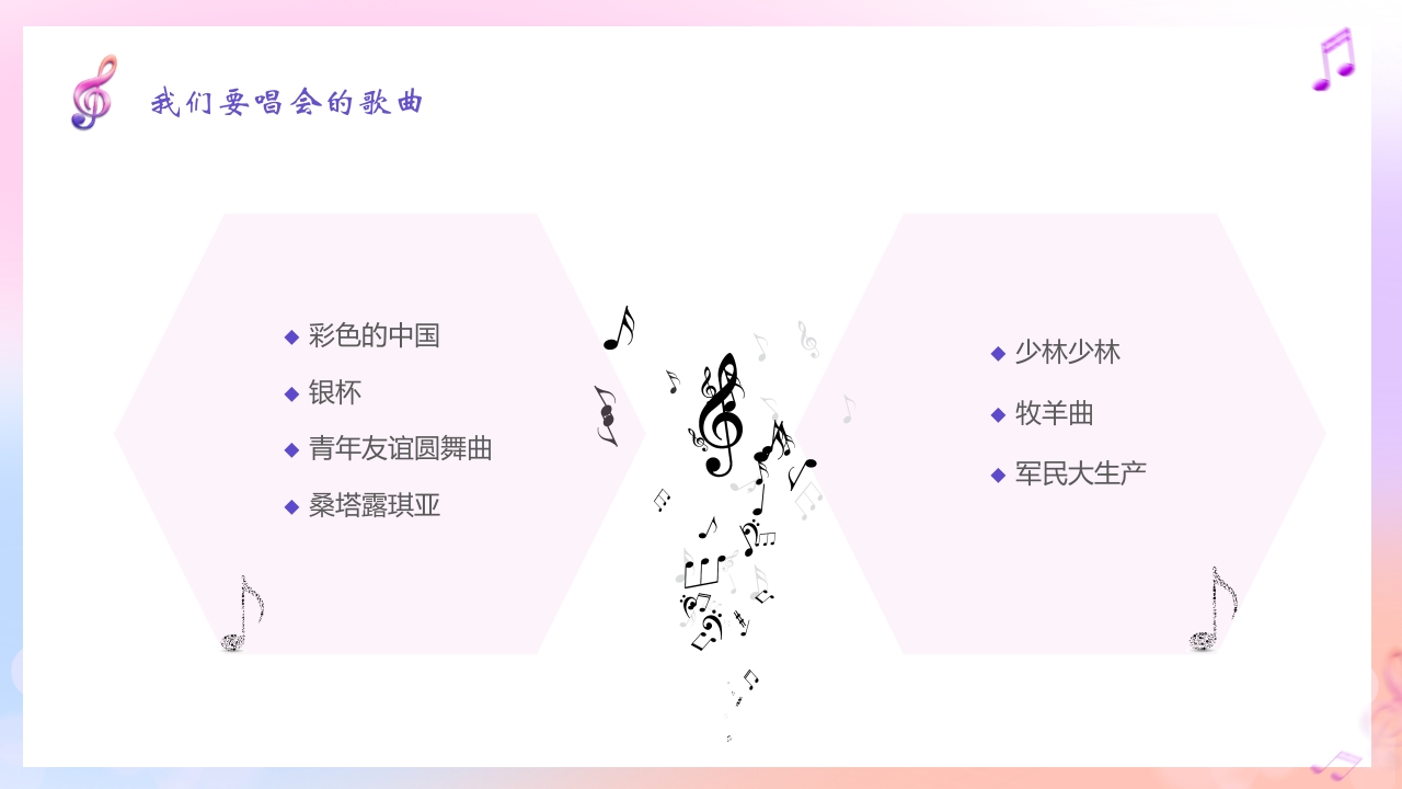 音符背景的音乐开学第一课PPT课件5