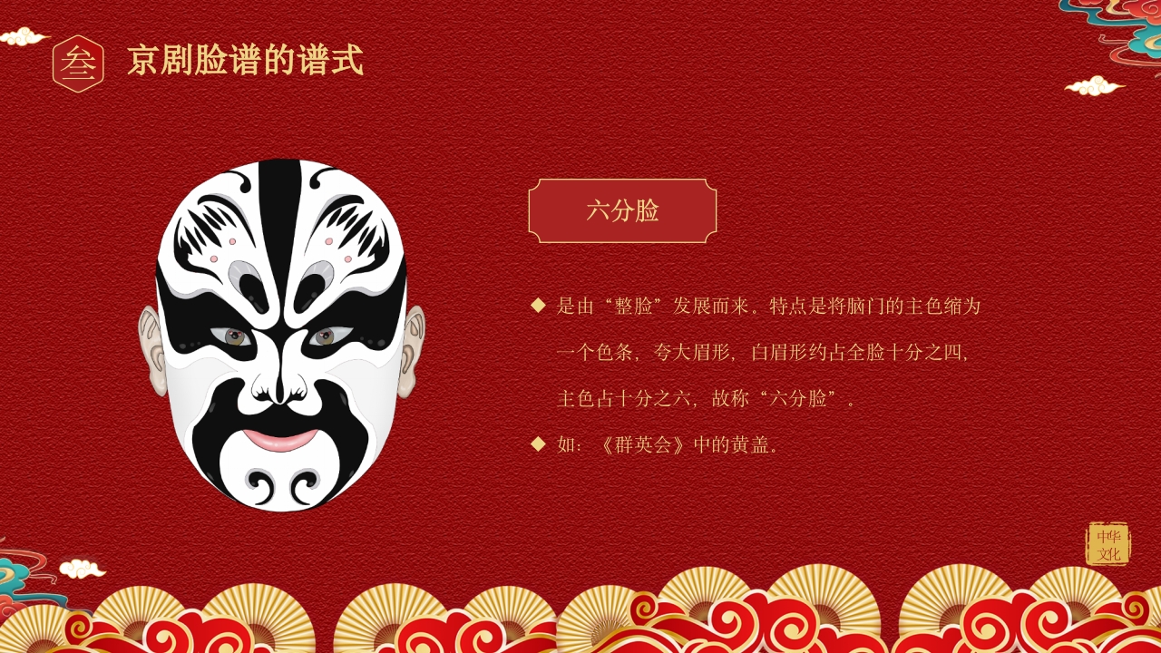 戏曲脸谱背景的京剧文化介绍PPT课件16
