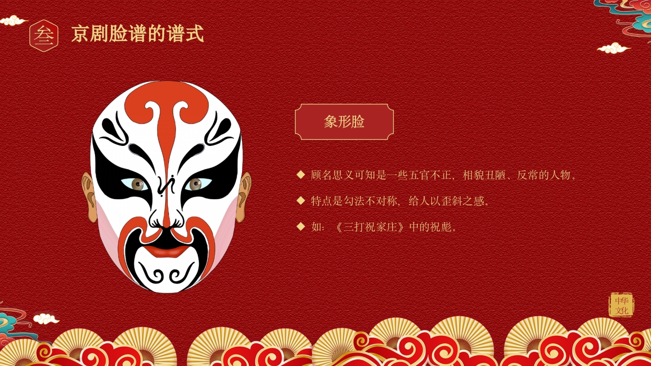 戏曲脸谱背景的京剧文化介绍PPT课件18