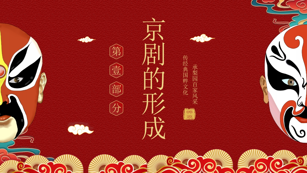 戏曲脸谱背景的京剧文化介绍PPT课件3