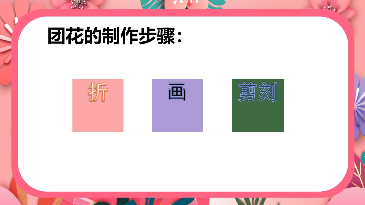《团花剪纸·五折花》美术课PPT课件5