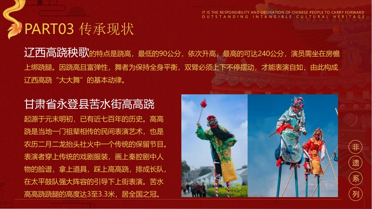 “高跷”非遗文化介绍PPT课件15