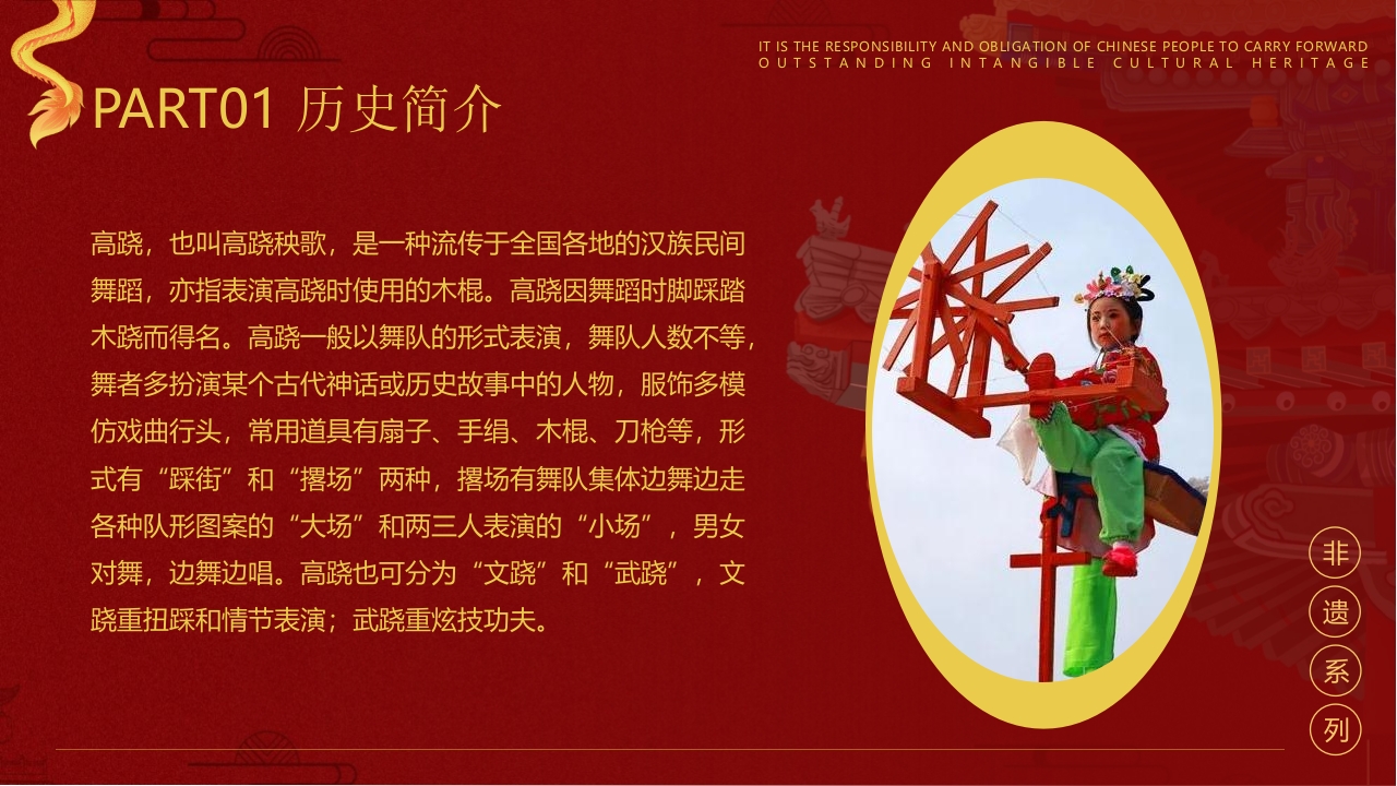 “高跷”非遗文化介绍PPT课件4