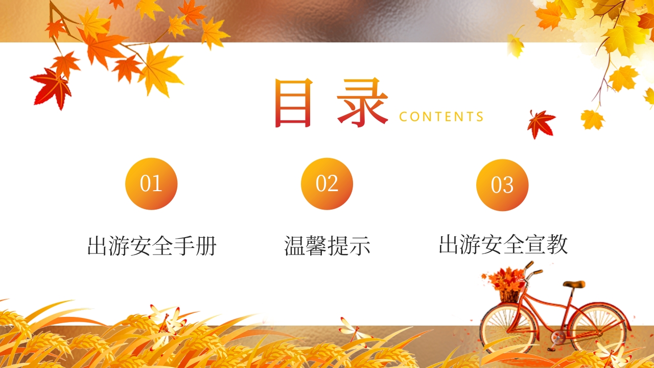 “秋日游园会安全放第一”幼儿园秋游安全教育PPT课件3