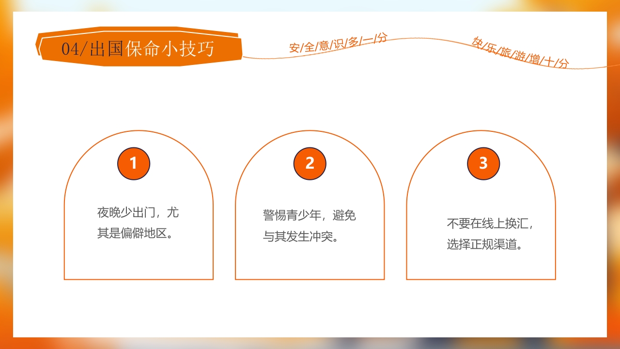 旅游安全常识旅行攻略PPT课件16
