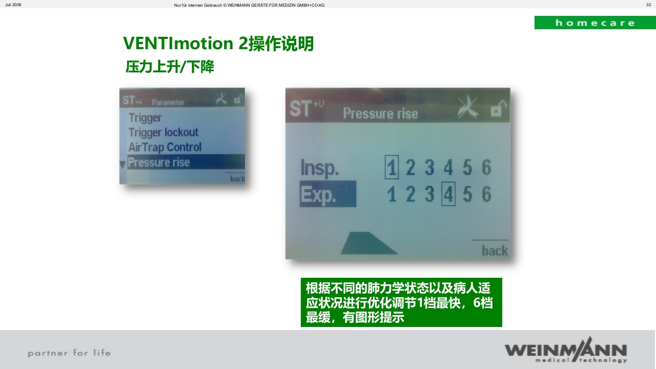 万曼无创呼吸机操作VENTImotion-2操作ppt课件32