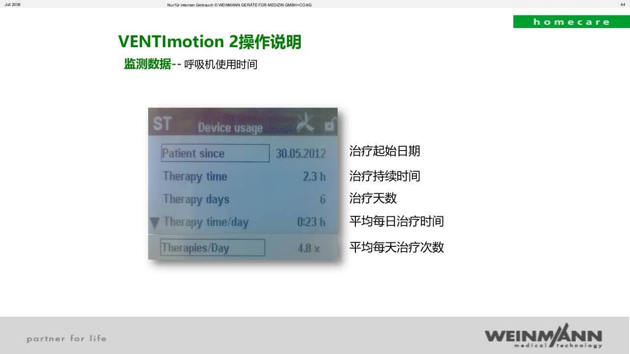 万曼无创呼吸机操作VENTImotion-2操作ppt课件44