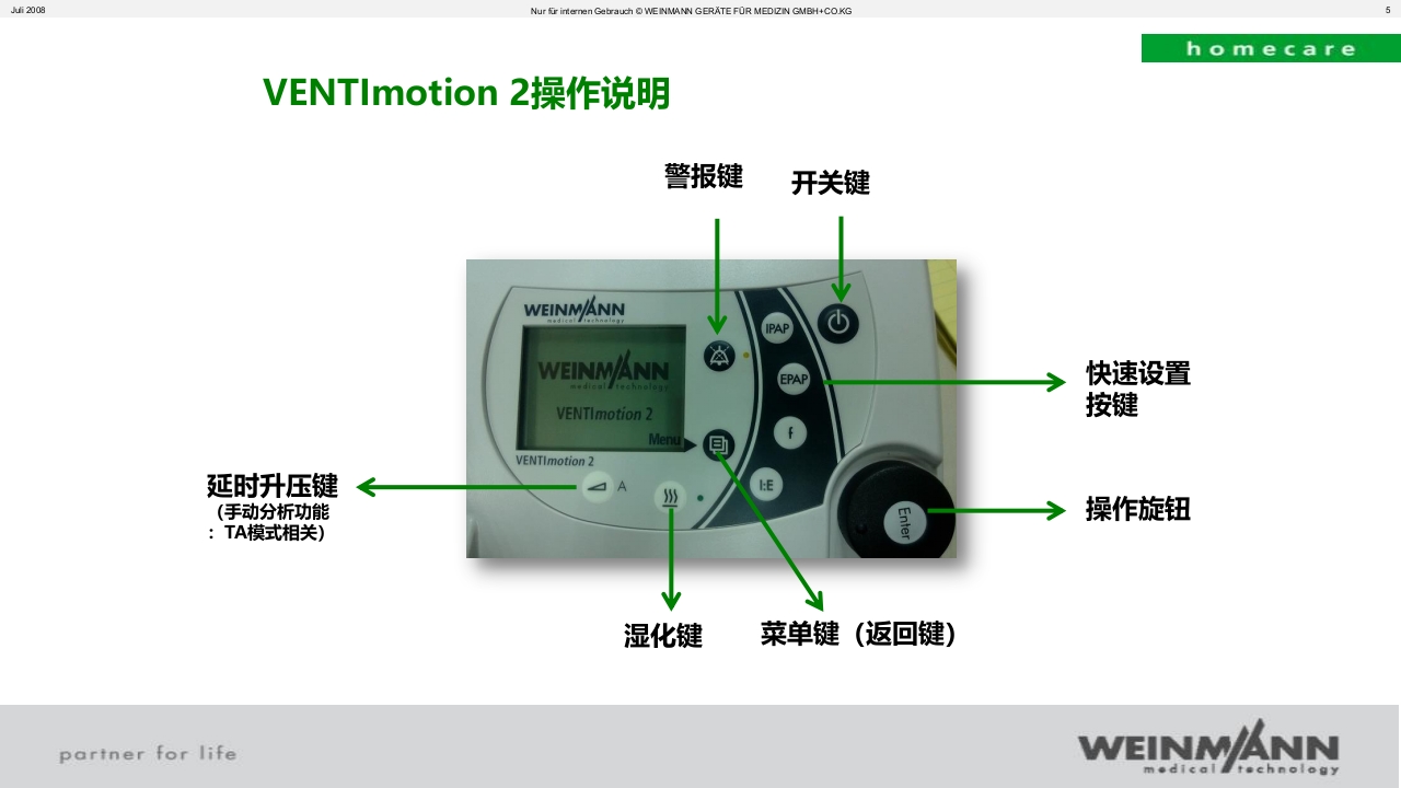 万曼无创呼吸机操作VENTImotion-2操作ppt课件5