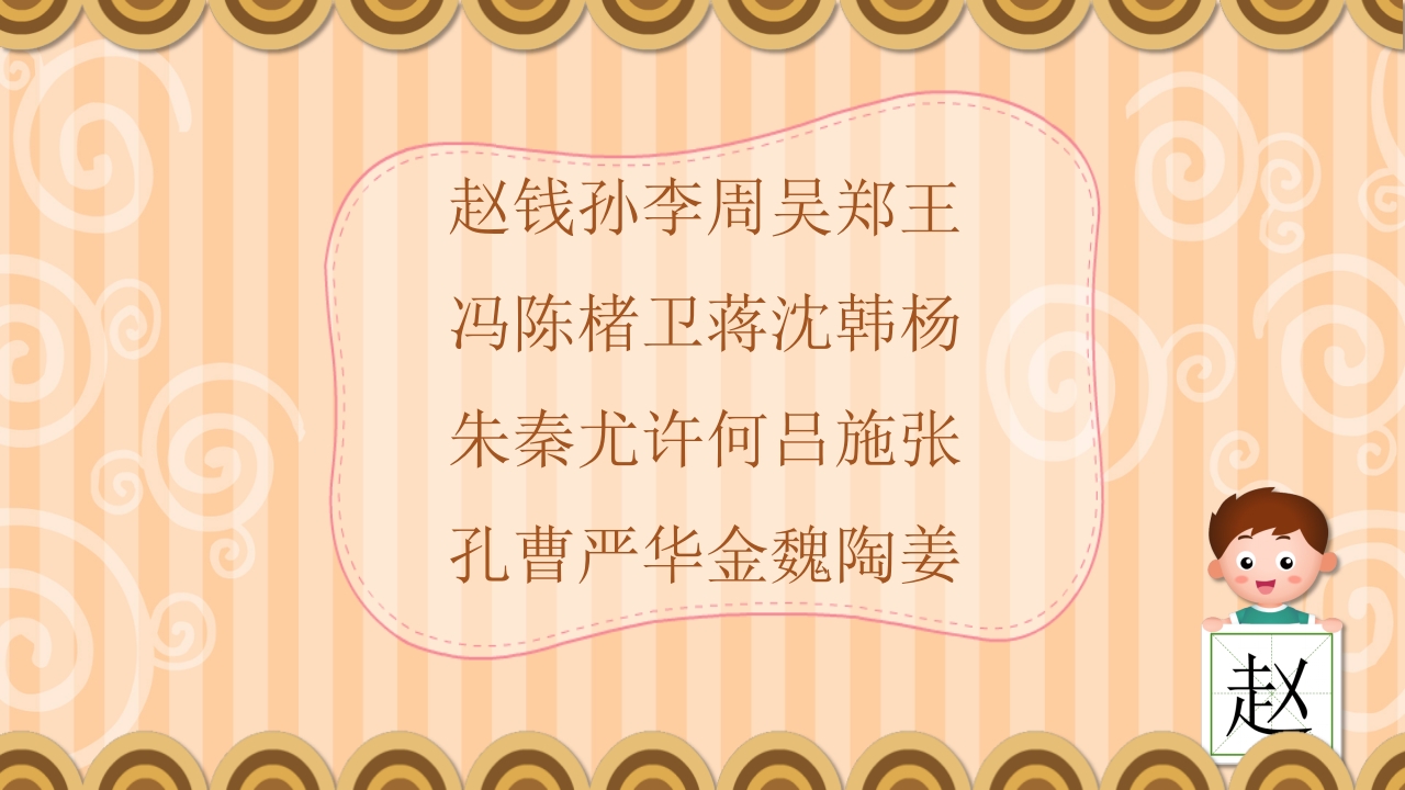 《百家姓》幼儿园小班科学活动主题PPT课件4