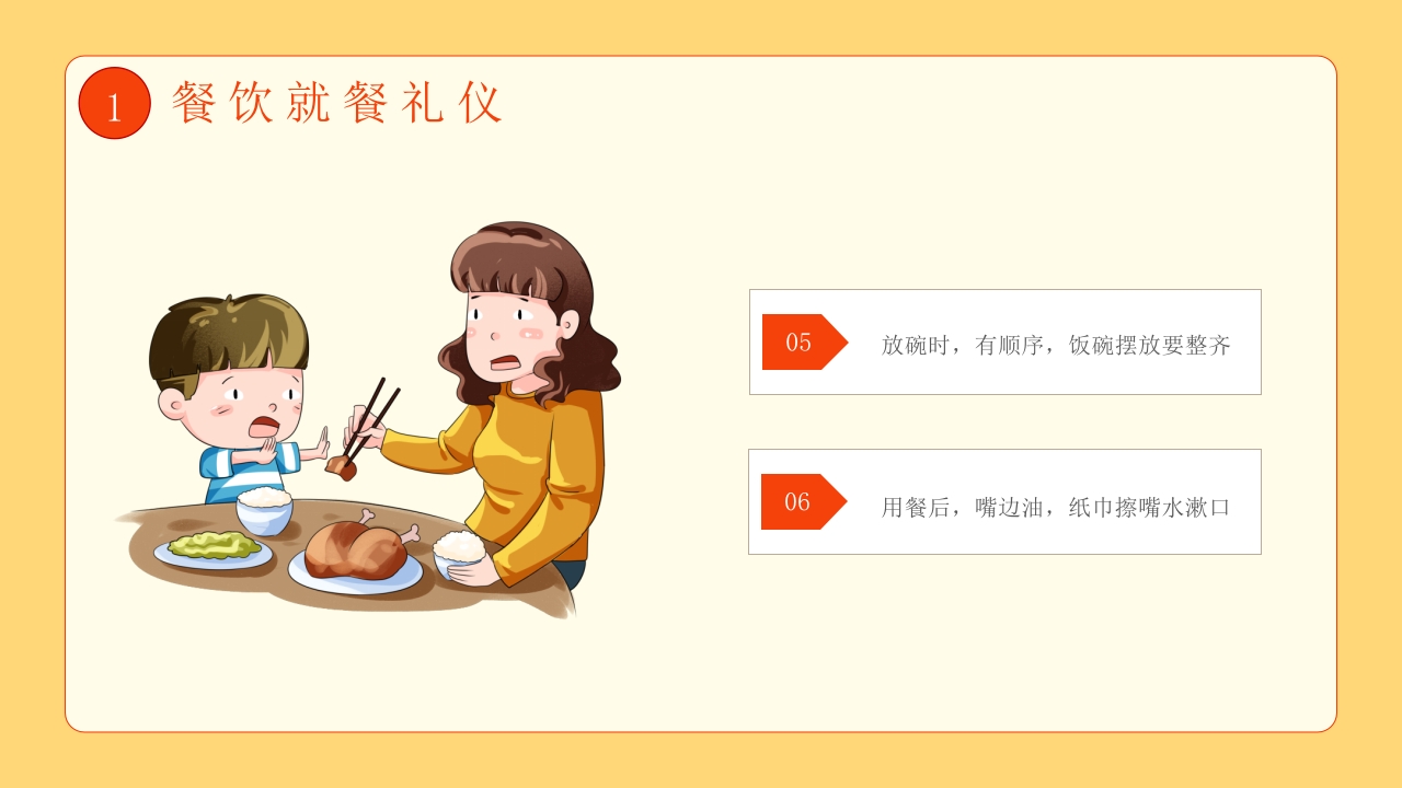 小学生餐桌礼仪主题班会PPT课件8