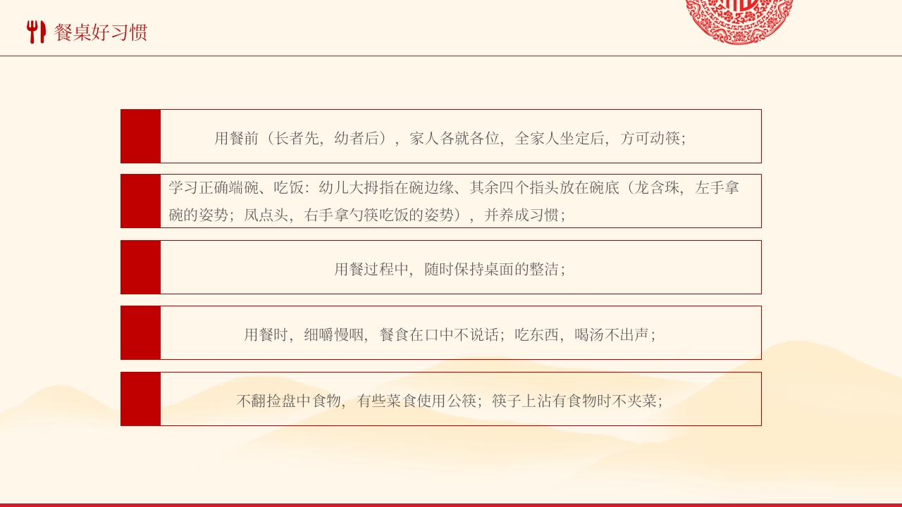 中国风小学生餐桌礼仪PPT课件10