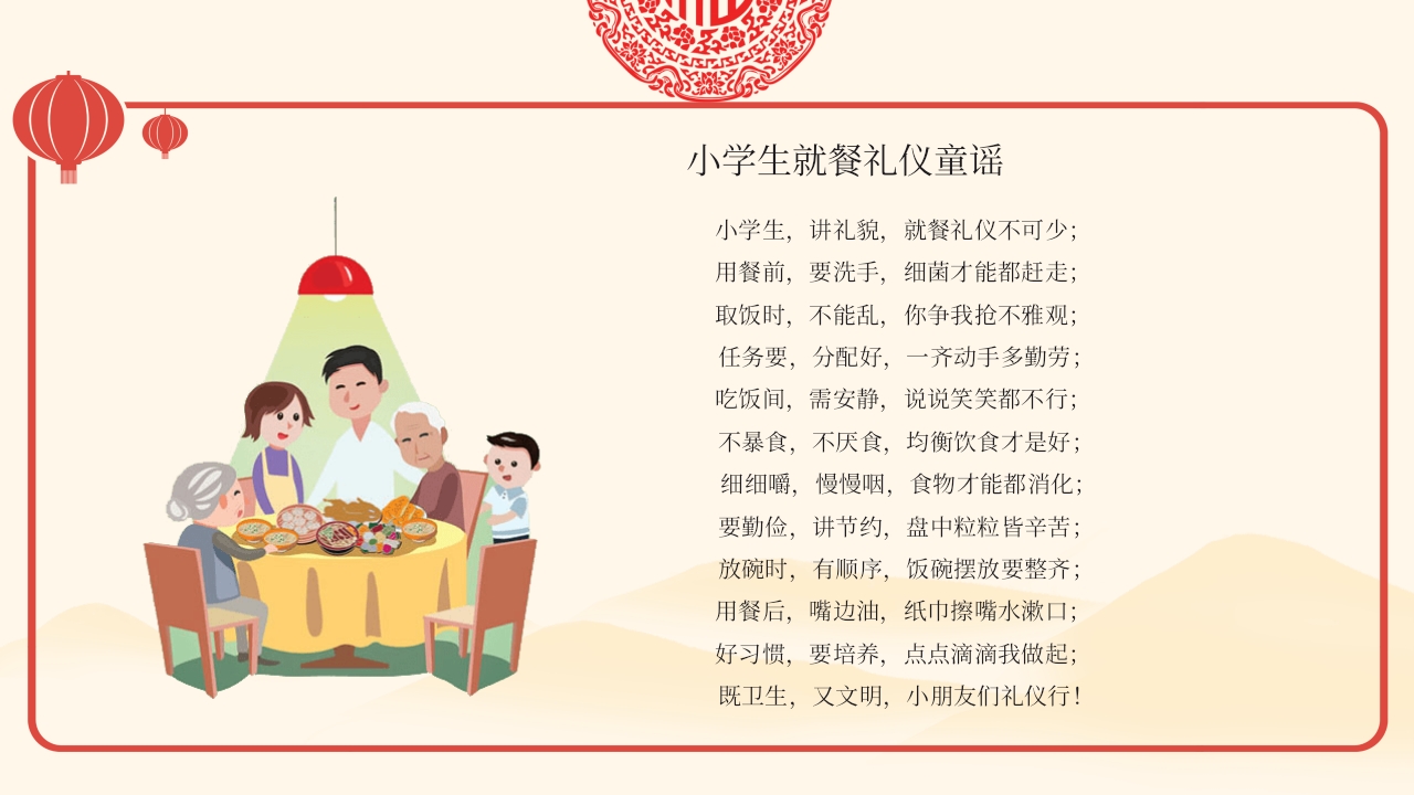 中国风小学生餐桌礼仪PPT课件2