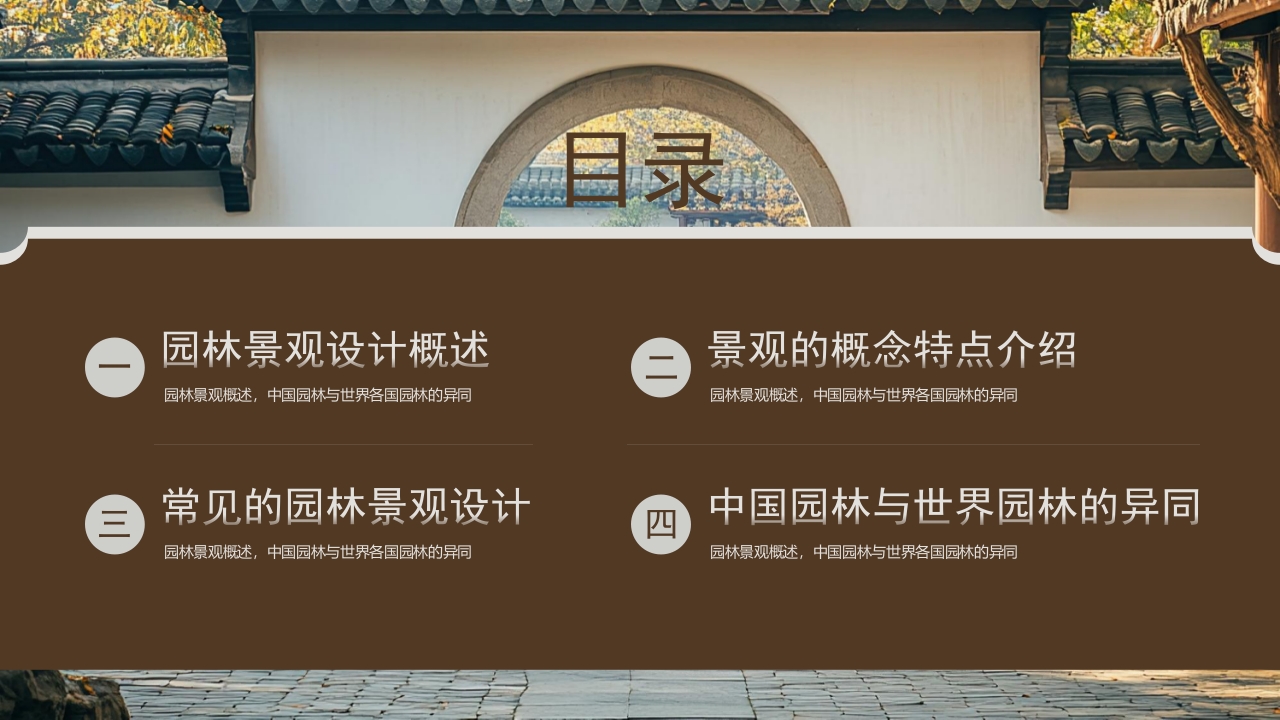 古典庭院背景的园林景观设计PPT课件2