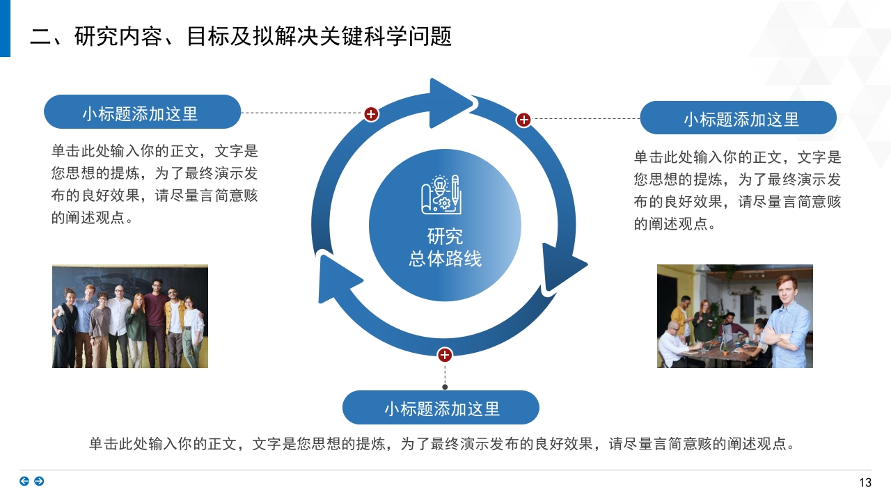 蓝色背景·国家自然科学基金科研申请汇报答辩PPT模板13