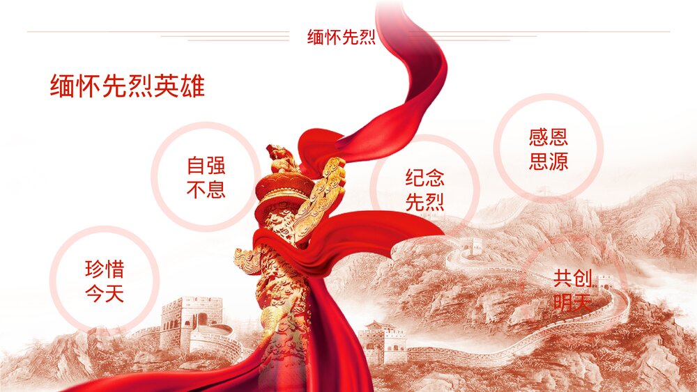 清明扫墓缅怀先烈继承革命优良传统PPT课件(带内容)8