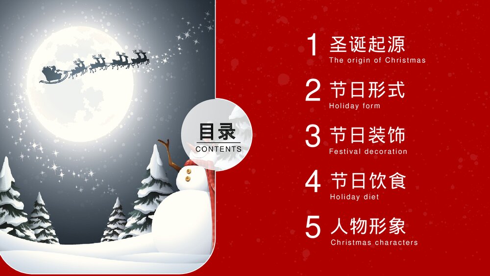 红色卡通圣诞节节日介绍PPT课件2