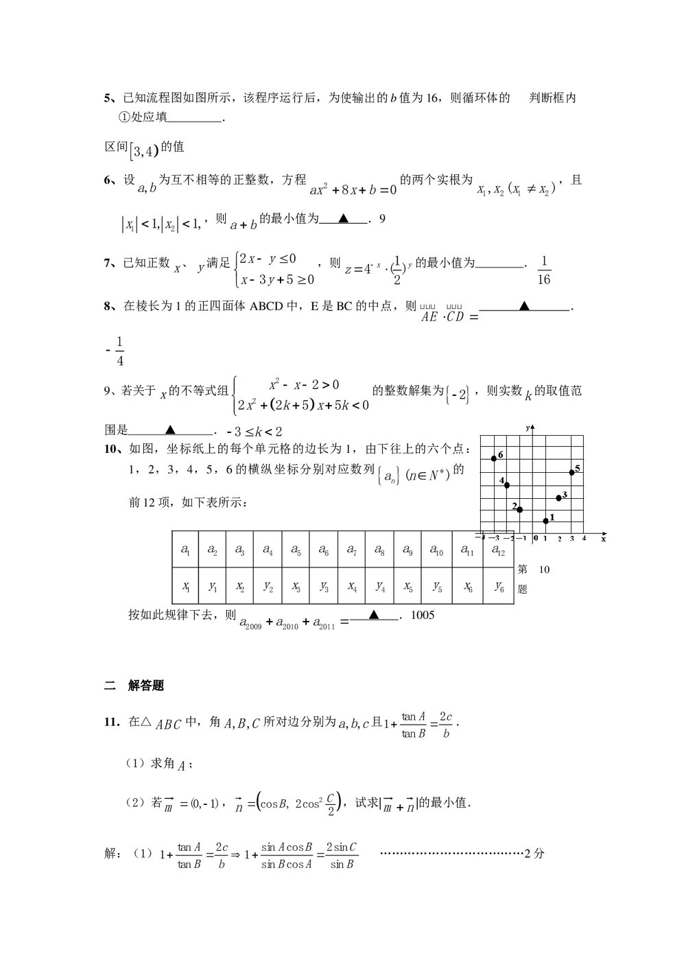 江苏省南通中学高三最后10天冲刺3(数学)+答案5