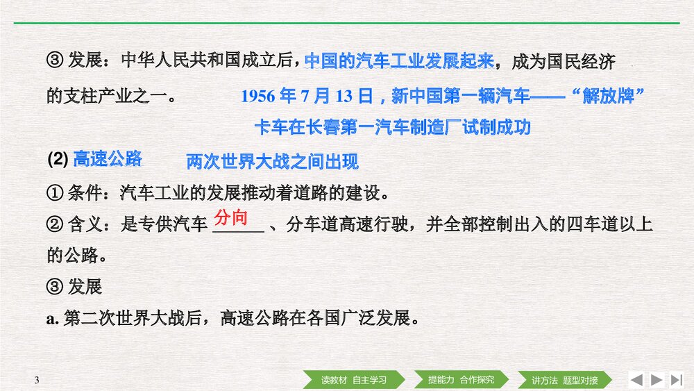 历史&middot;部编版&middot;经济与社会生活(选择性必修2)-20-21版：第13课《现代交通运输的新变化》PPT 3