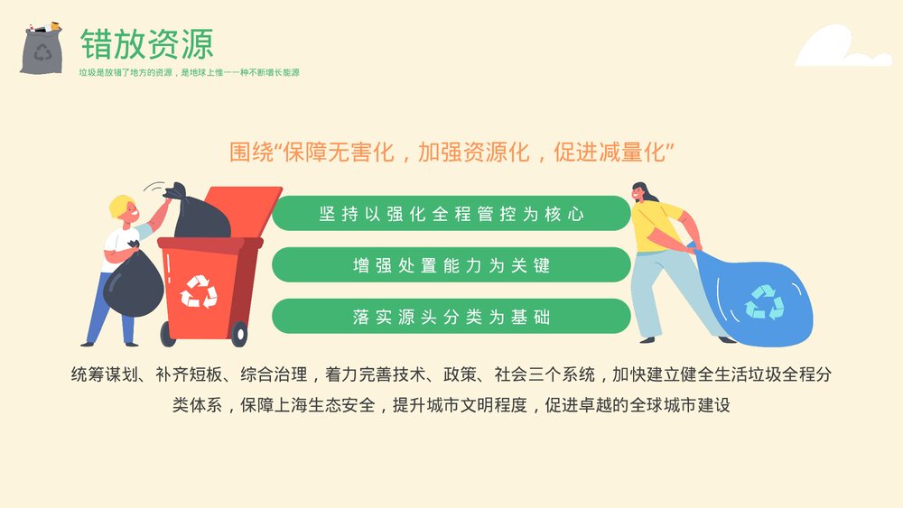 《环境保护·能源再生·节能减排·垃圾回收》垃圾分类主题教育PPT课件下载4