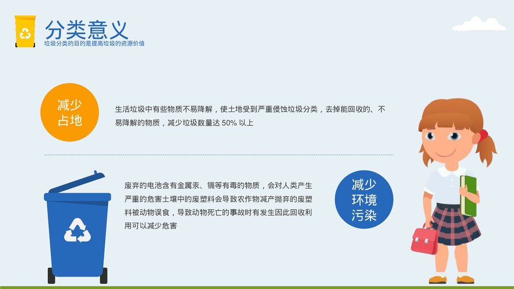卡爱卡通垃圾分类保护环境主题教育PPT课件下载(带内容)9