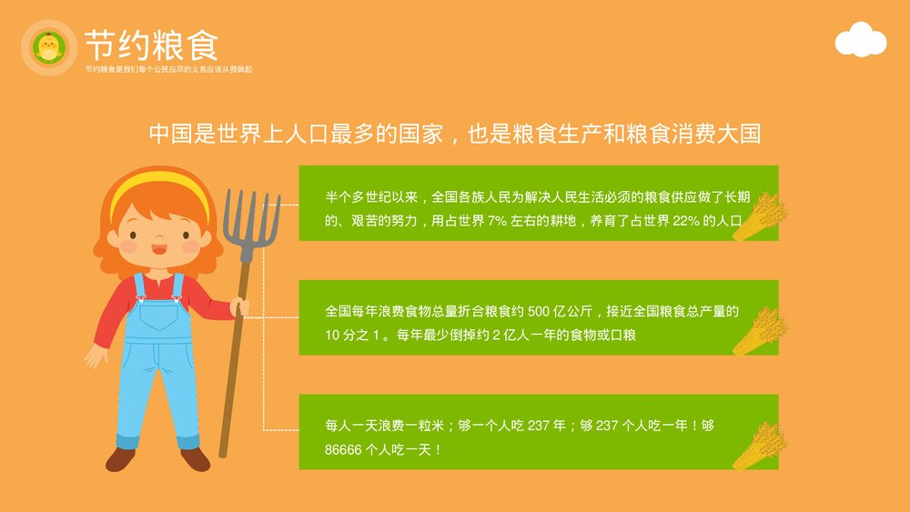 节约粮食塑美德教育主题PPT课件下载（带内容）4