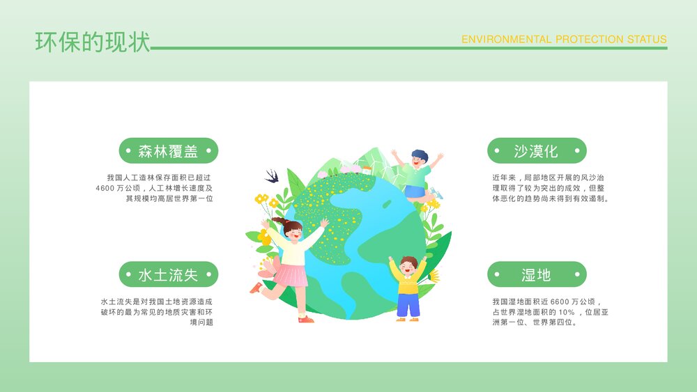 插画风环境保护主题教育PPT课件下载(带内容)8