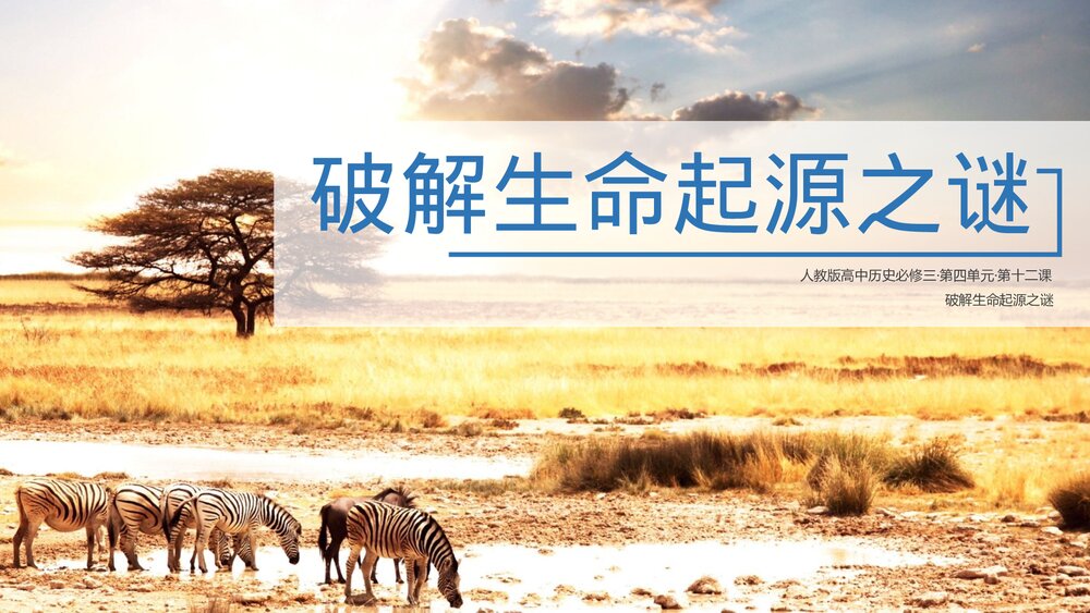人教版高中历史必修三·第四单元·第十二课《破解生命起源谜》教育教学PPT课件1