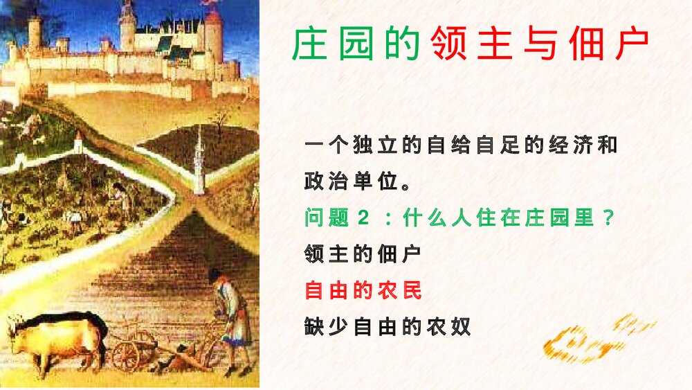 初中历史九年级上册第8课《西欧庄园》教育教学PPT课件4