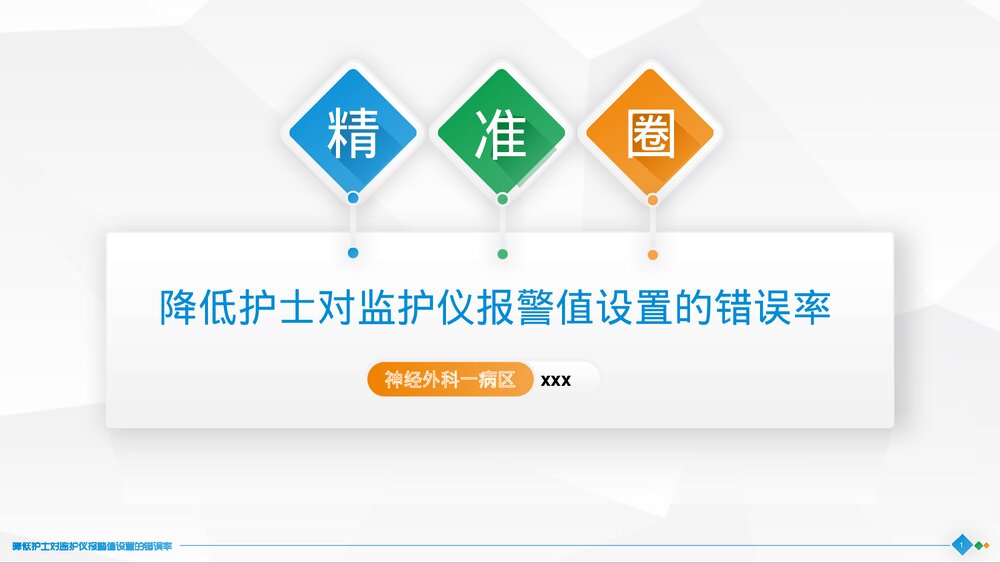 神经外科：精准圈降低护士对监护仪报警值设置的错误率PPT1