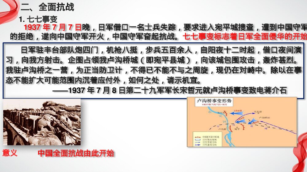 高一历史上册纲要第23课《从局部抗战到全面抗战》教学PPT课件8