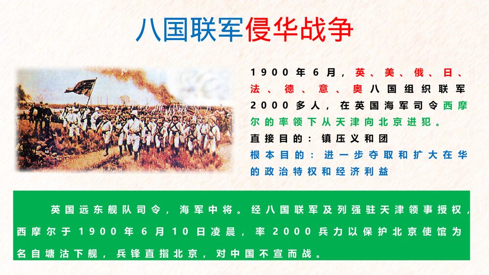 八年级历史下册第7课《抗击八国联军》教育教学PPT课件下载6
