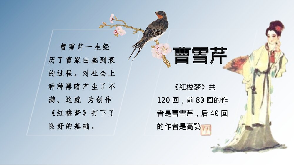 部编版七年级历史下册《清朝前期的文学艺术》教育教学PPT课件7