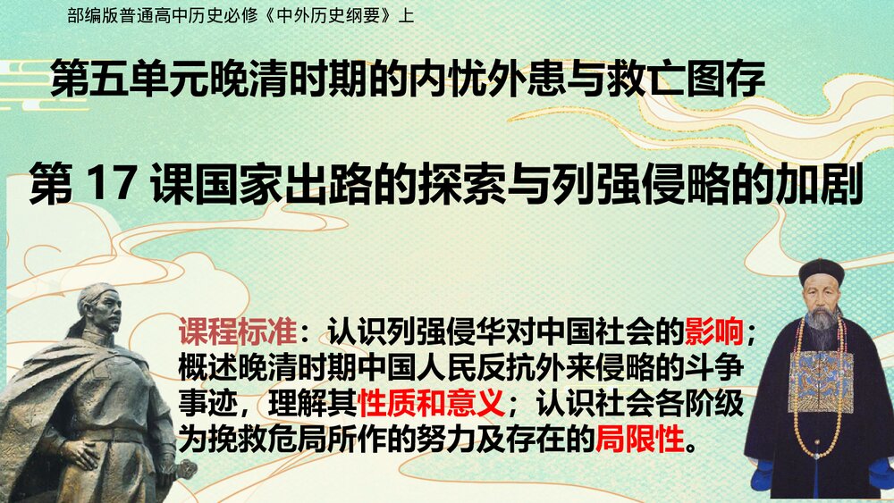 高一历史必修上册《第17课国家出路的探索与列强侵略的加剧》教学PPT课件1