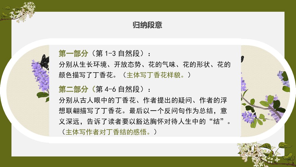 部编版·语文六年级《丁香结》教育教学PPT课7