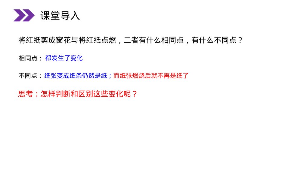 人教版初中化学九年级上册《物质的变化和性质》PPT课件（第1.1课时）3