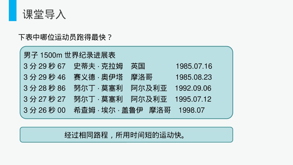 人教版八年级物理上册《运动的快慢》教学PPT课件4