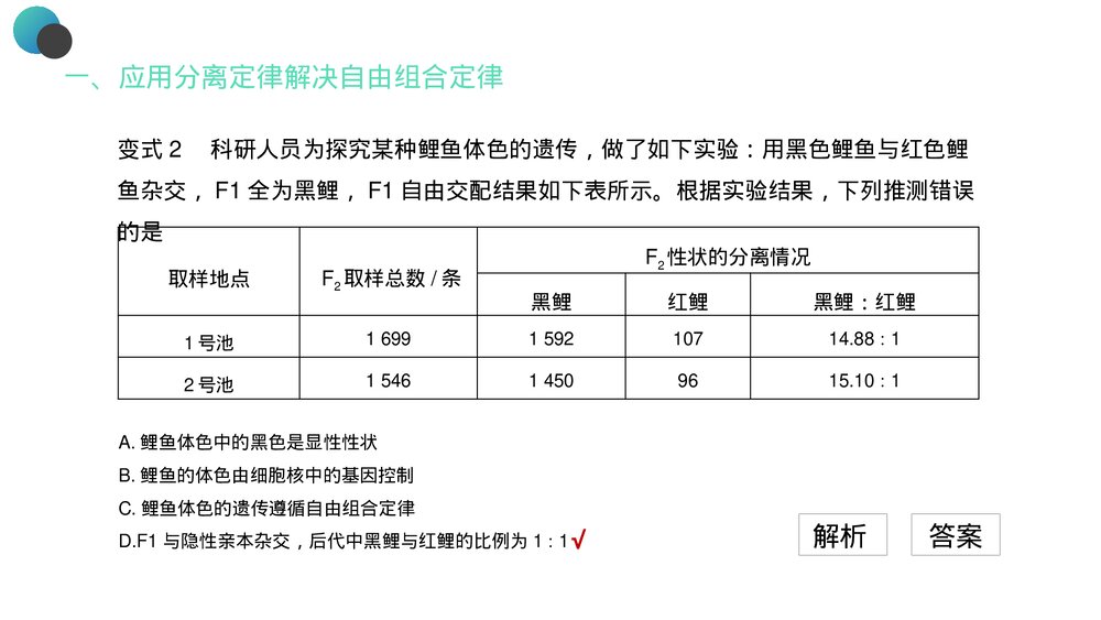 高一下册生物必修二《豌豆杂交实验》PPT课件(第1.2课时)9