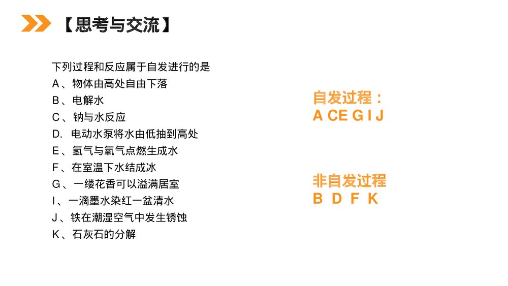 人教版高二化学选修4《化学反应进行的方向》PPT课件7