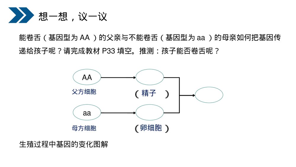 人教版初中生物八年级下册《生物的遗传和变异(基因的显性和隐性)》PPT课件4
