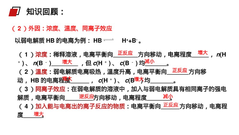 人教版高二化学选修4《弱电解质的电离》PPT课件(第2课时)8
