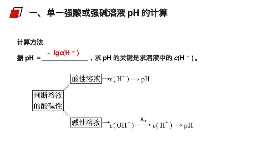 人教版高二化学选修4《pH的相关计算》PPT课件4