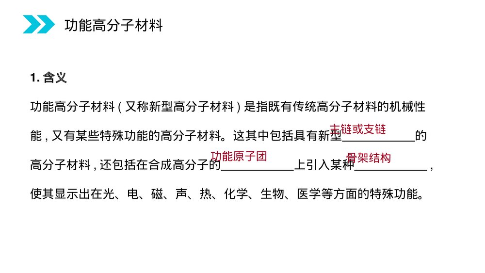 人教版高二化学选修五《功能高分子材料》PPT课件(第5.3课时)3