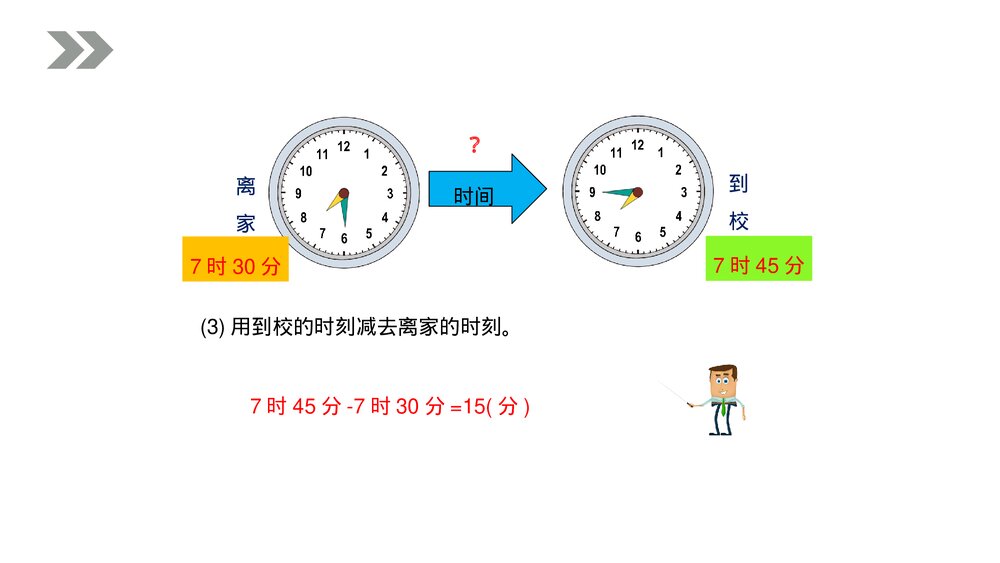 人教版小学数学三年级上册《时间的计算》PPT课件(第1.2课时)10