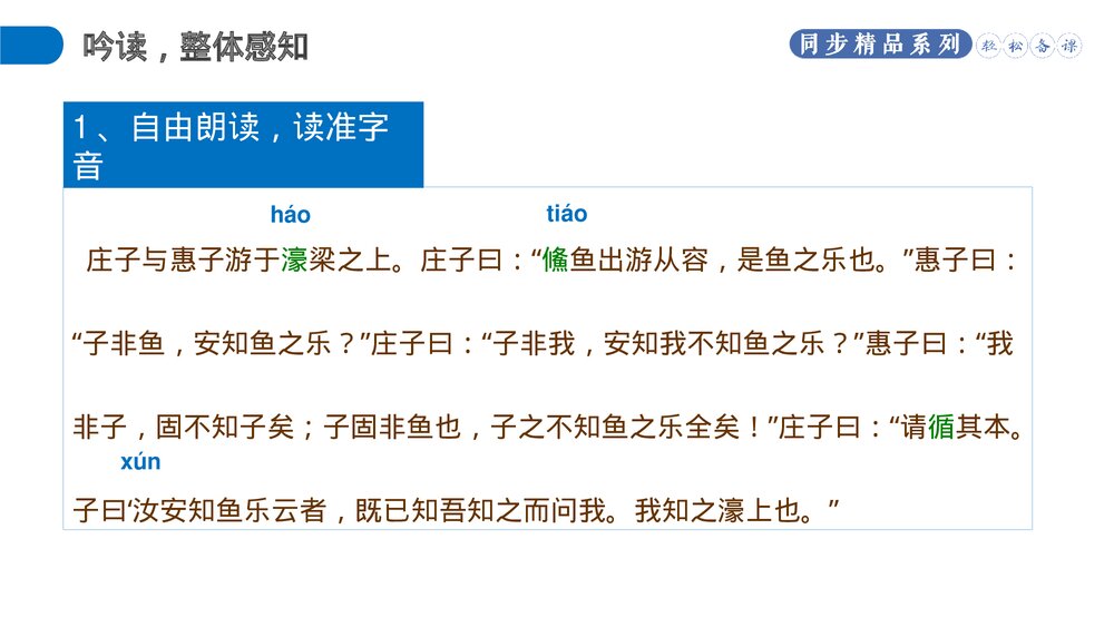 人教版八年级语文下册《庄子和惠子游于濠梁之上》PPT课件3