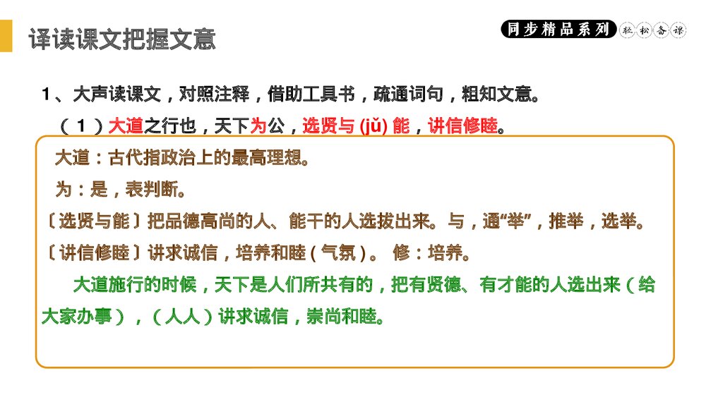 人教版八年级语文下册《大道之行也》PPT课件7