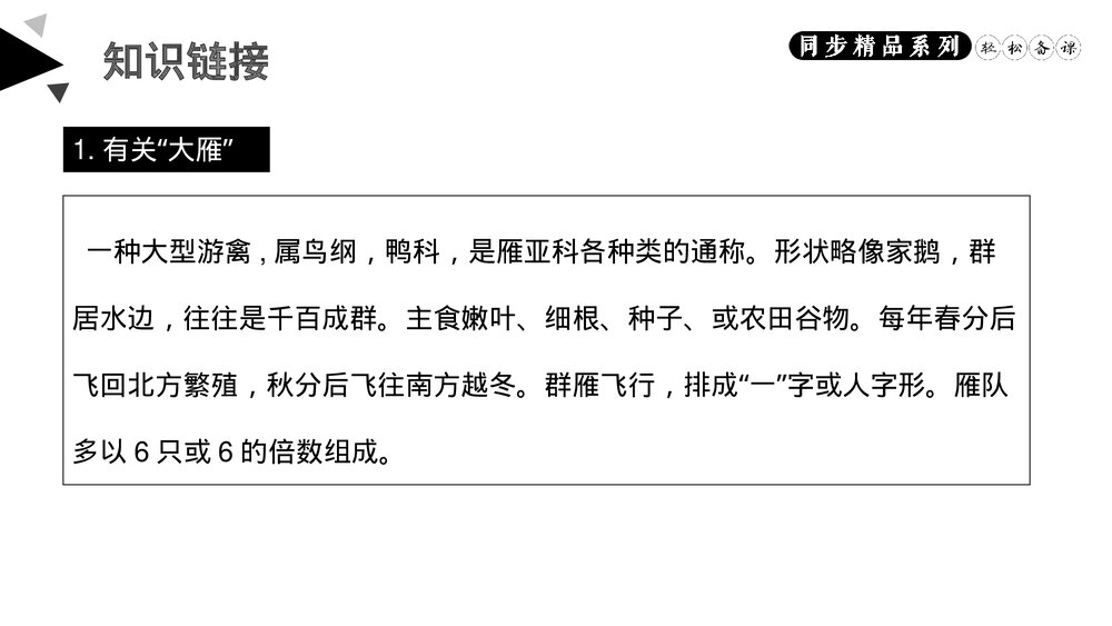 人教版八年级语文下册《大雁归来》PPT课件3