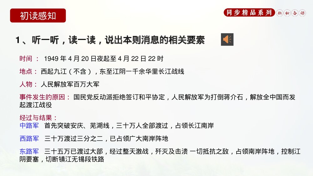 人教版八年级语文上册《人民解放军百万大军横渡长江》PPT课件8