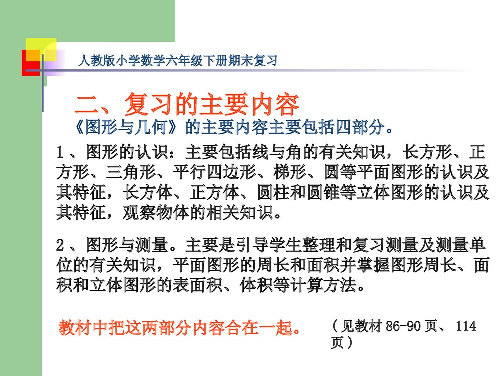 人教版六年级数学下册《图形与几何》总复习指导PPT课件3