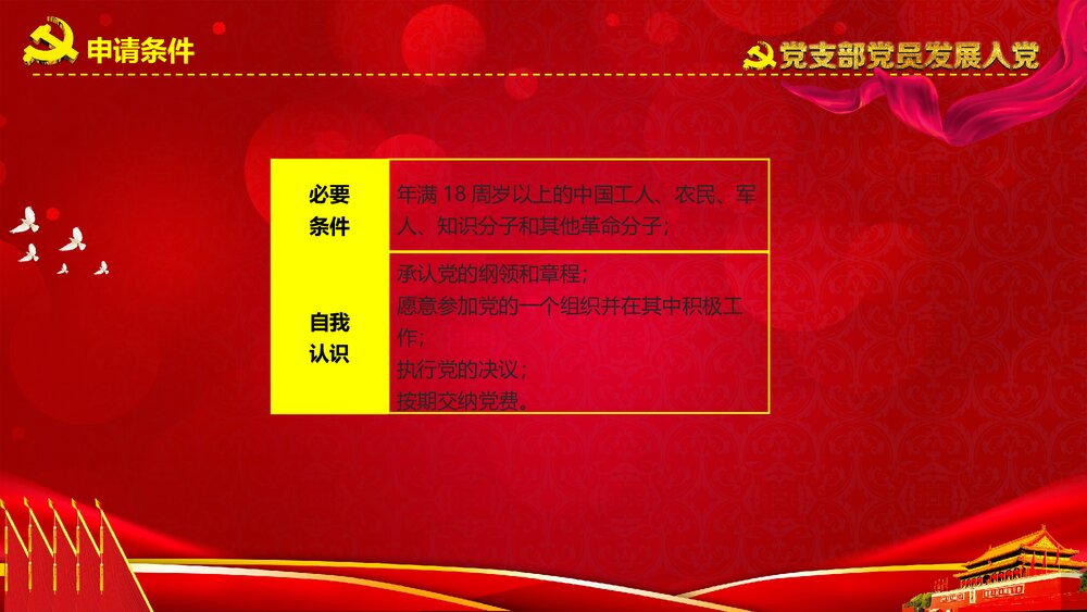 党支部党员发展入党培训党员汇报入党PPT课件5